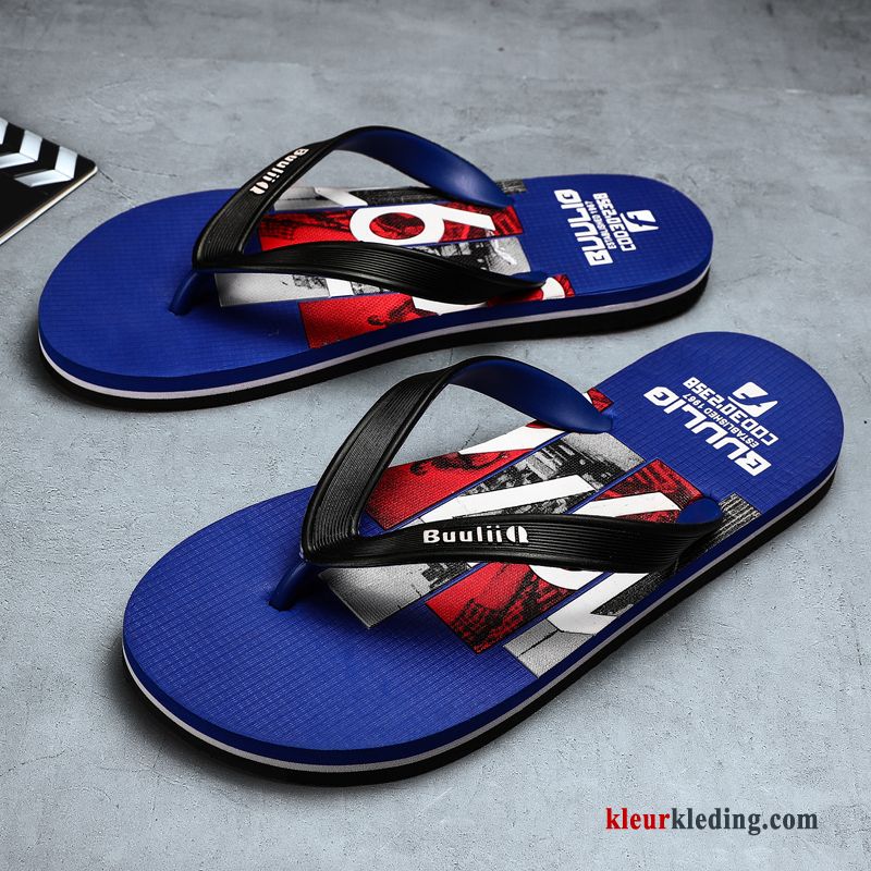 Flip Flops Zomer Antislip Student Persoonlijk Strand Mannen Schoenen Slipper Heren Blauw