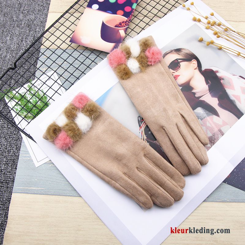 Handschoen Herfst Pluche Winter Verdikken Touchscreen Kasjmier Student Dames