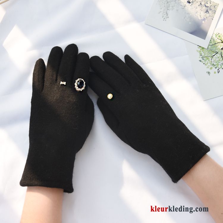 Handschoen Kasjmier Pluche Winter Touchscreen Blijf Warm Dames Wol