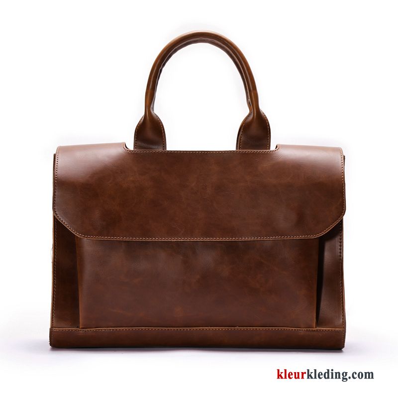 Handtas Messenger Tas Heren Trend Vintage Business Aktetas Mode Kwaliteit