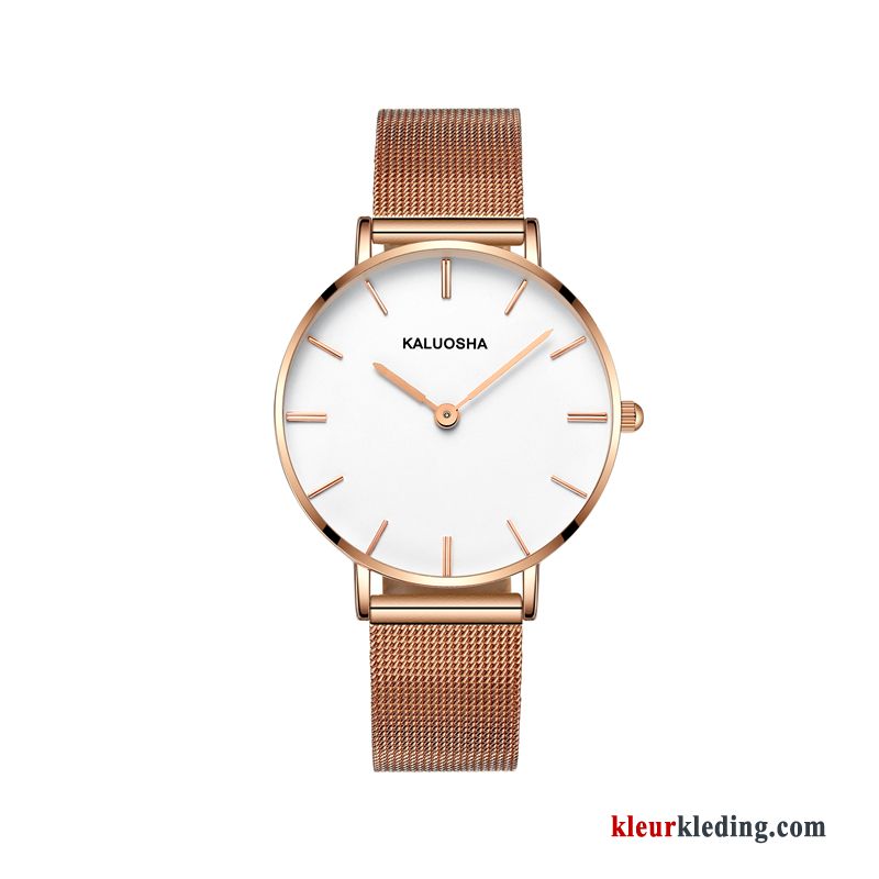 Heren Dames Student Mode Quartz Horloge Waterdicht Merken Lovers Gouden