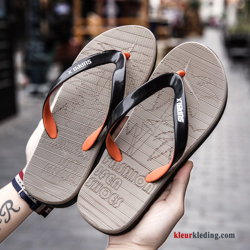 Heren Flip Flops Slipper Mannen Antislip Gemengde Kleuren Waterdicht Schoenen Zachte Zolen Zomer Grijs