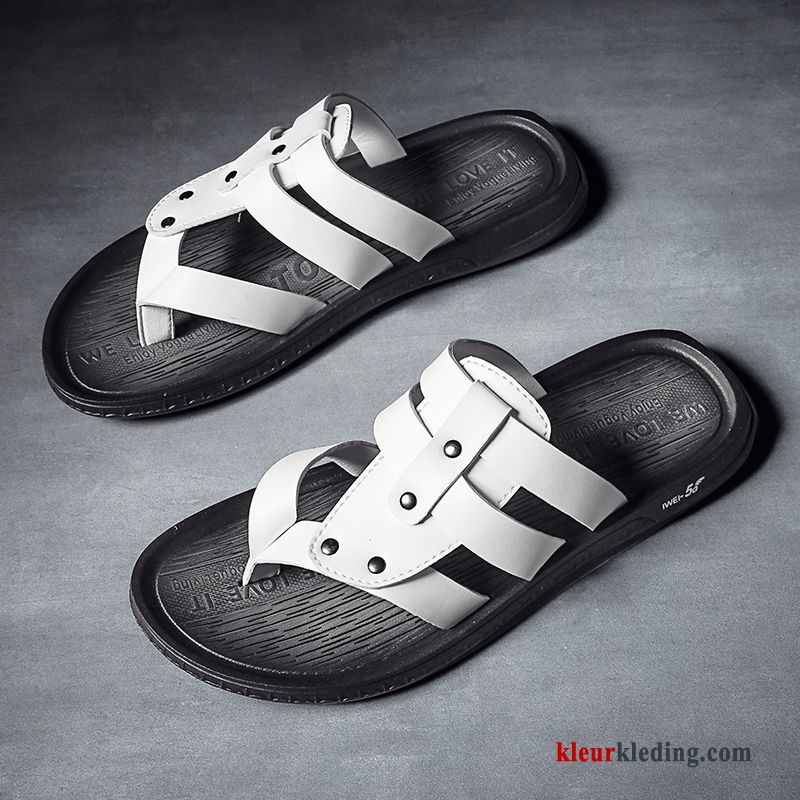 Heren Flip Flops Trend Zomer Slipper Bovenkleding Sandaal Persoonlijk Mannen Schoenen Wit