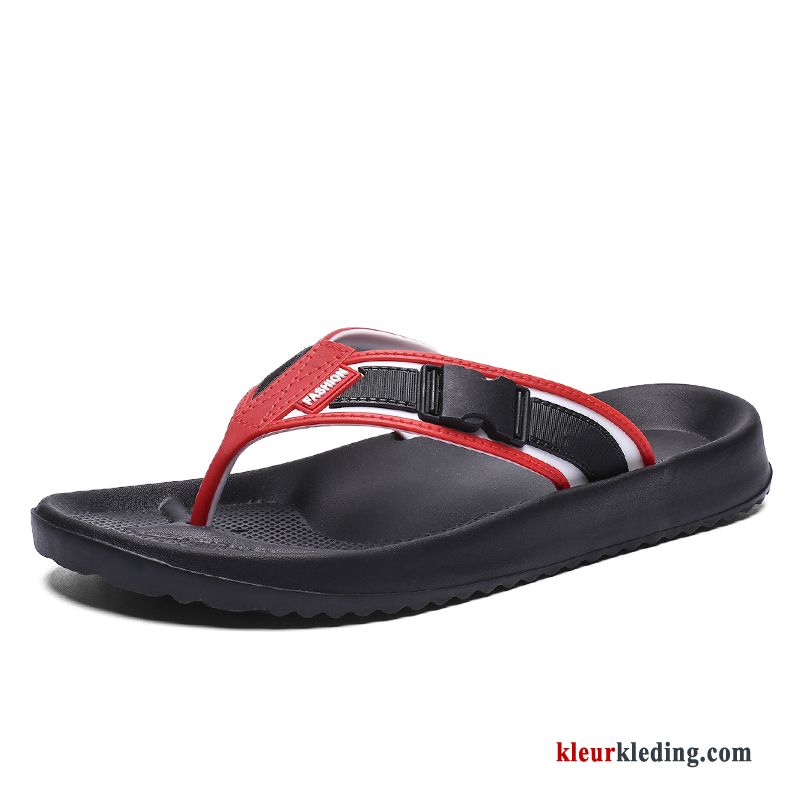 Heren Flip Flops Waterdicht Schoenen Licht Super Casual Slipper Antislip Mannen Rood