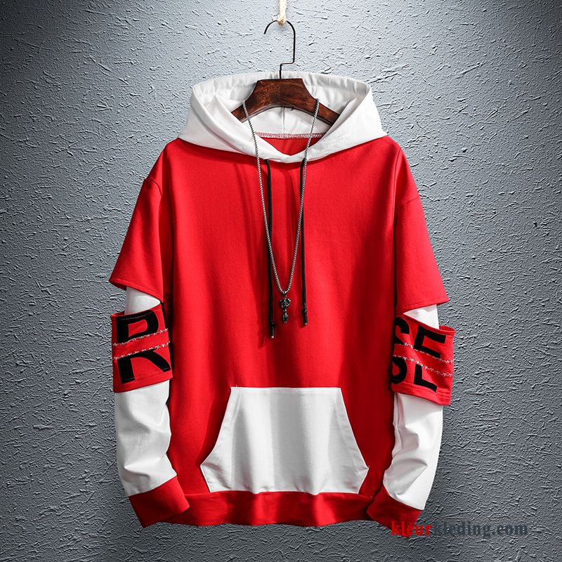 Heren Hoodie Trendy Merk Mannelijk Mooi Jeugd Herfst Casual Rood