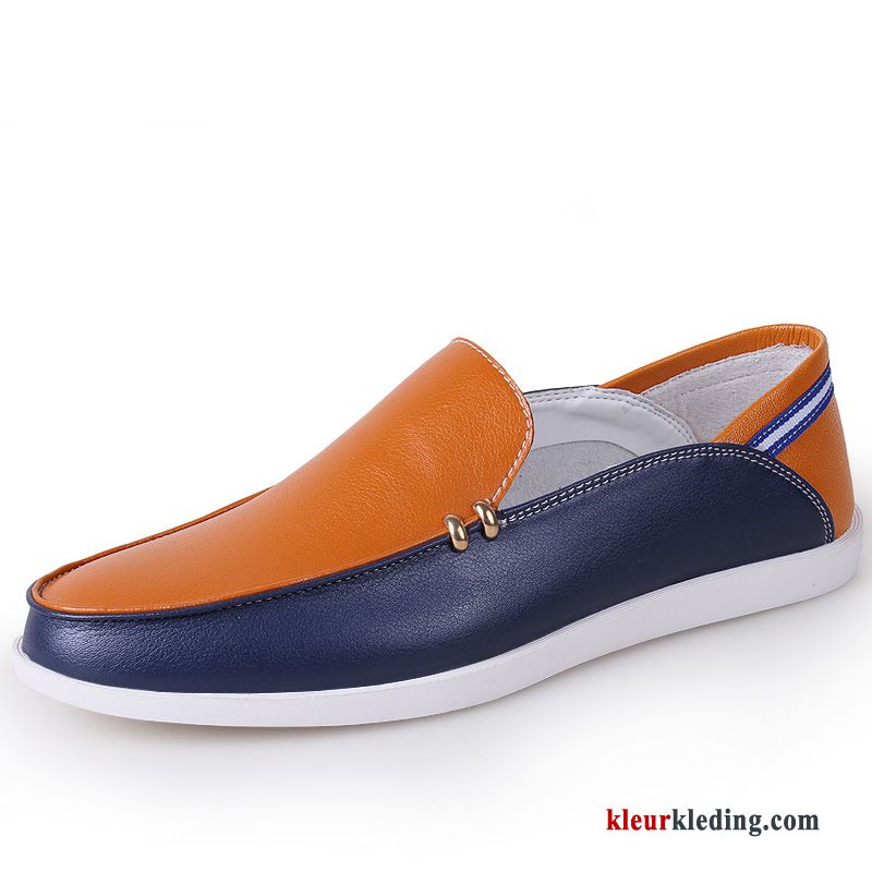 Heren Mocassins Leer Casual Skateboard Schoenen Bedrijf Slip On Chauffeurs Schoenen Kleur Mannen Wit