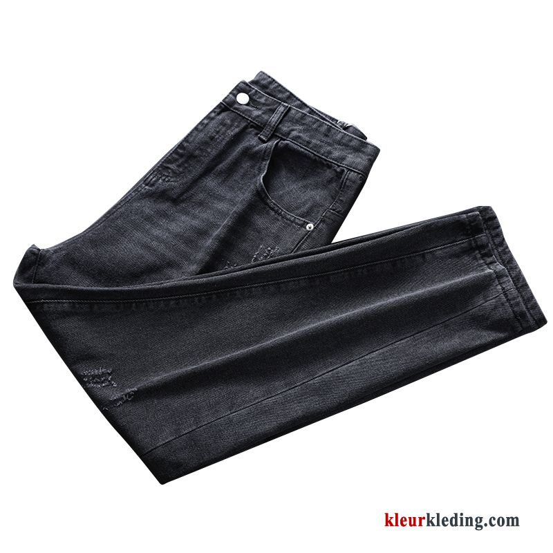 Heren Nostalgie Harlan Wassen Spijkerbroek Jeans Losse Trend Zwart Nieuw