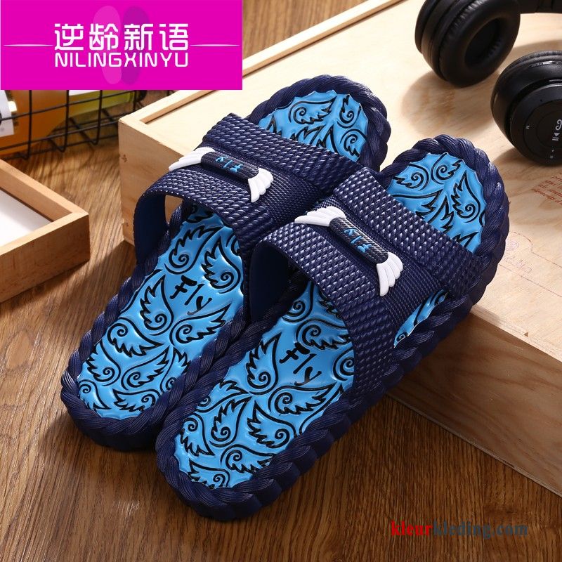 Heren Slippers Trend Schoenen Antislip Badkamer Zomer Binnen Mannen Blauw