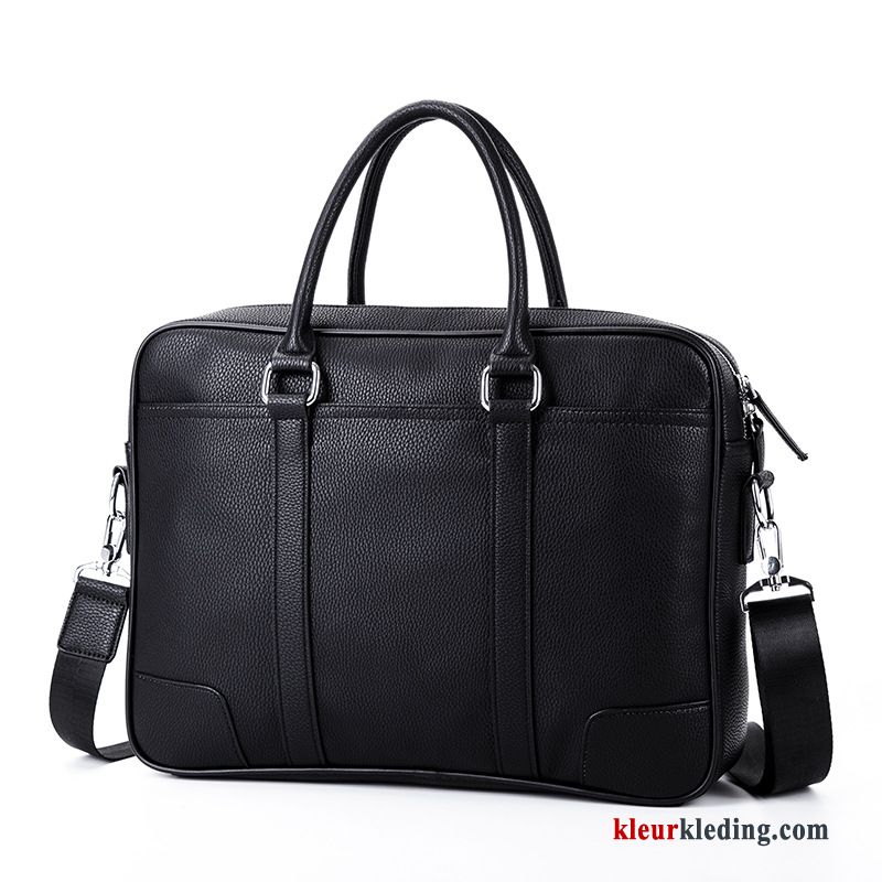 Heren Tas Computer Tas Aktetas Handtas Nieuw Mode Casual Trend Zwart