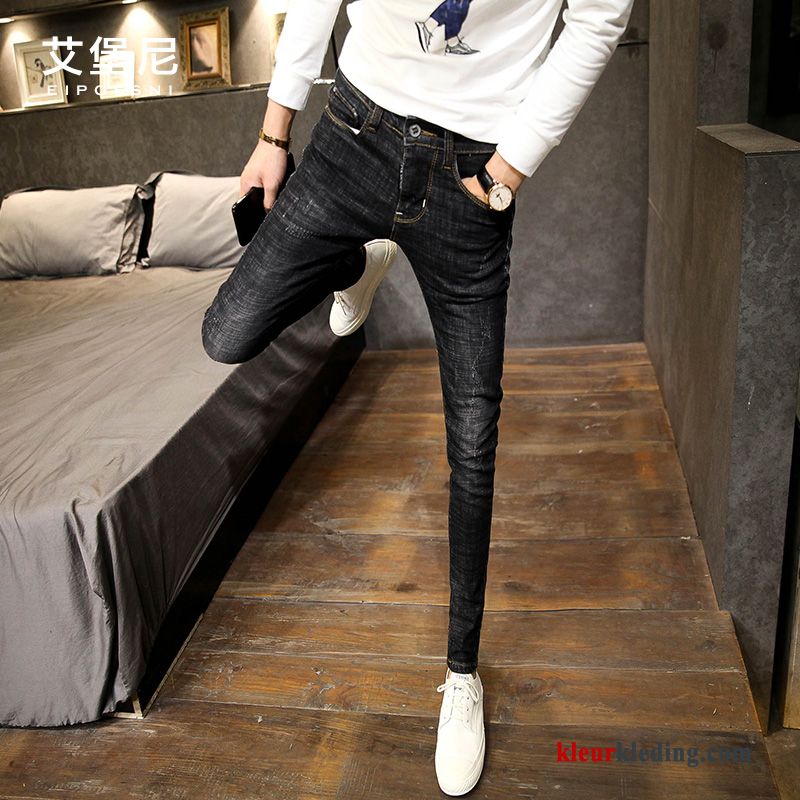 Heren Trend Potlood Broek Zwart Spijkerbroek Jeans Eenvoudige Mode Herfst