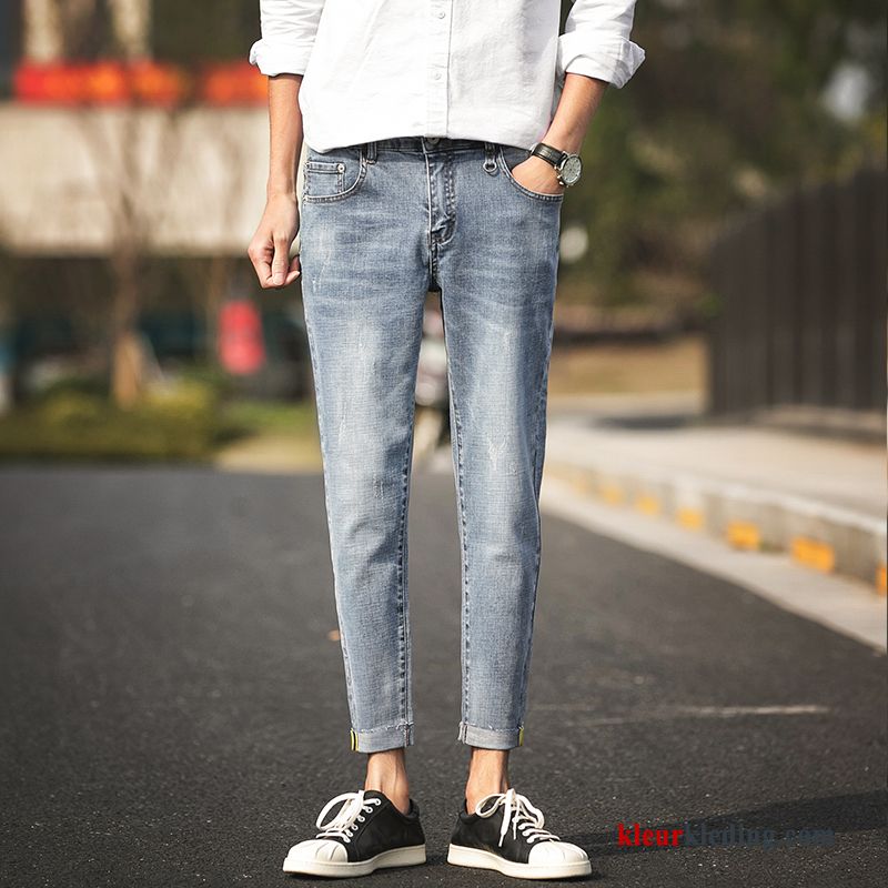 Heren Voorjaar Spijkerbroek Jeans Slim Fit Trend Dunne Casual Koe