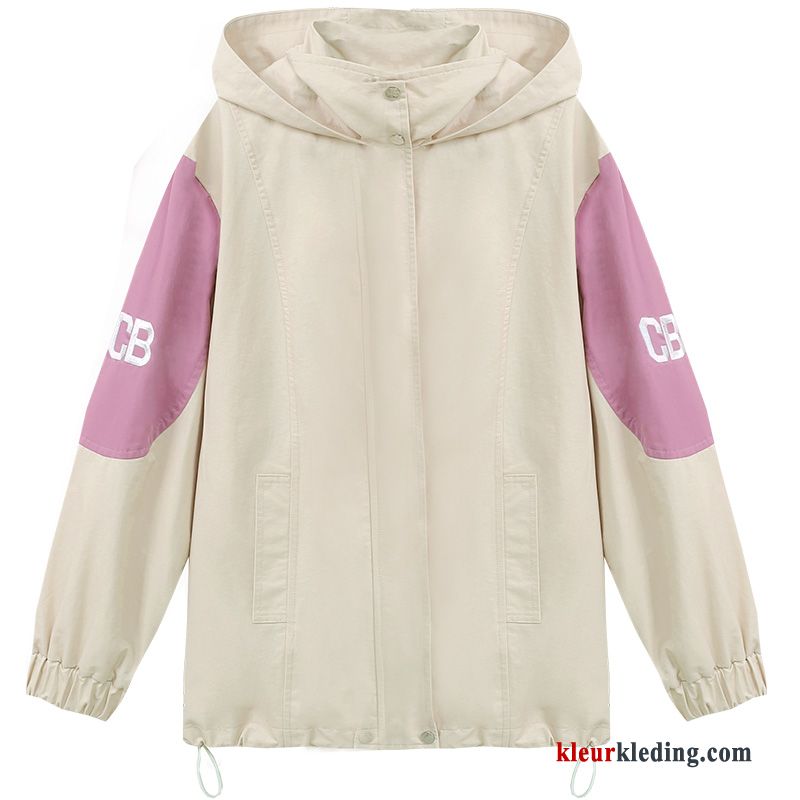 Honkbal Jack Herfst Bovenkleding Losse Dames Wit Populair Beige