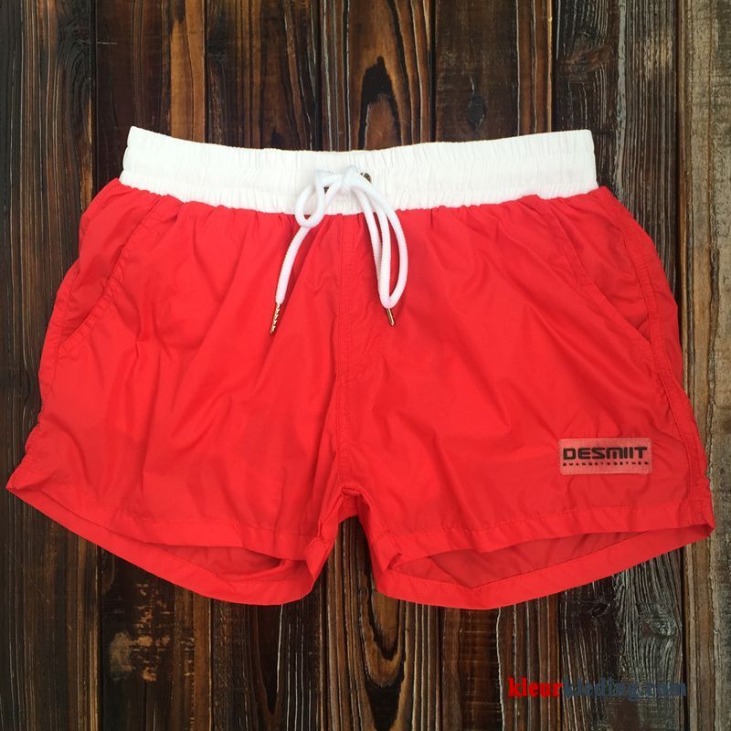 Korte Broek Reis Heren Strand Sport Zwembroek Lage Taille Losse Rood