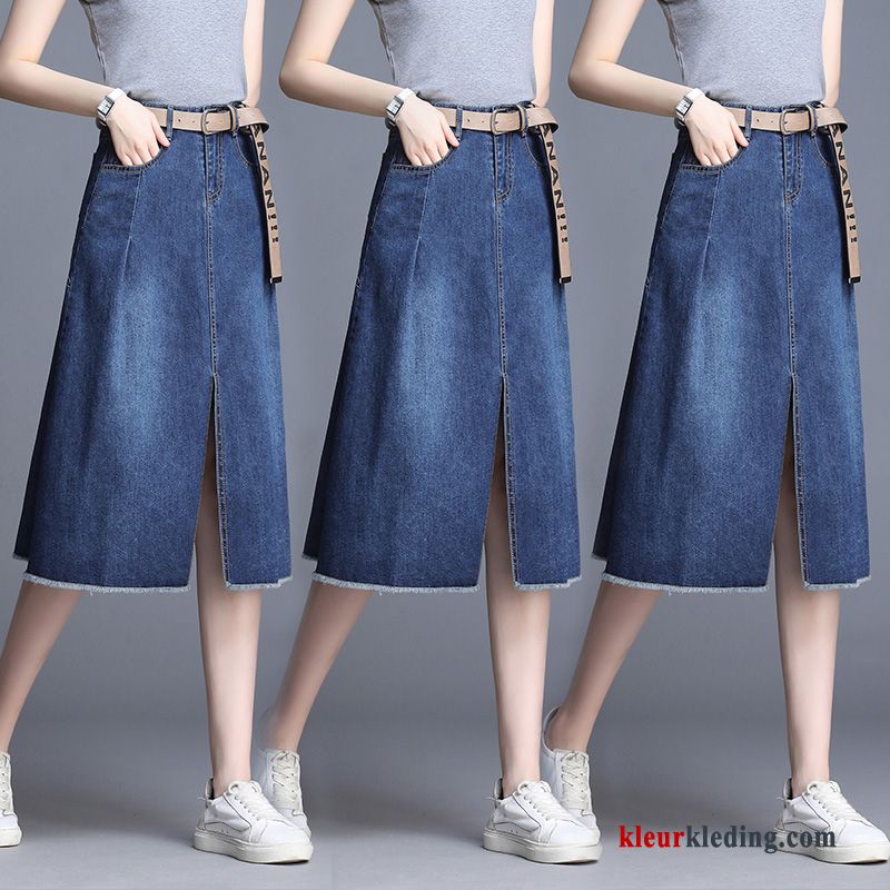 Lang Blauw Dames Voorjaar Rok Zomer Denim Nieuw