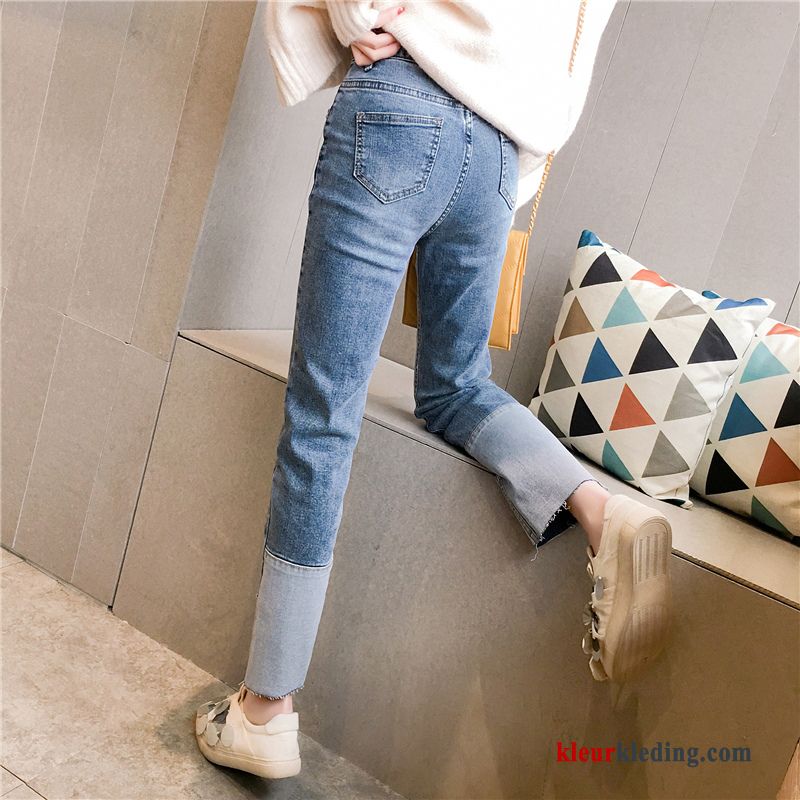 Mini Casual Broek Rood Blauw Vers Voorjaar Rechtdoor Spijkerbroek Jeans Dames