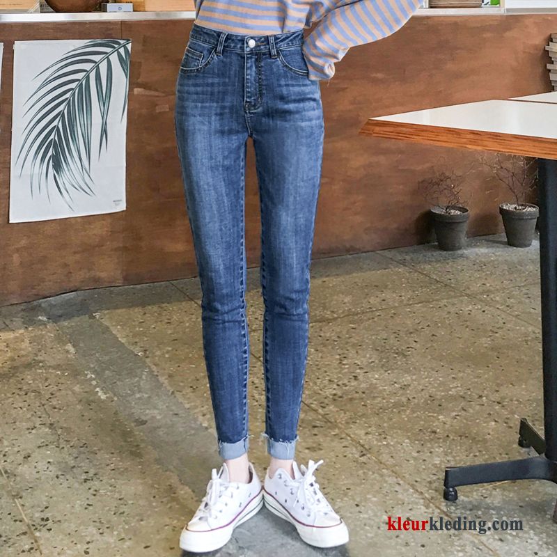 Mini Nieuw Slim Fit Blauw Spijkerbroek Jeans Voorjaar Dames Elastiek