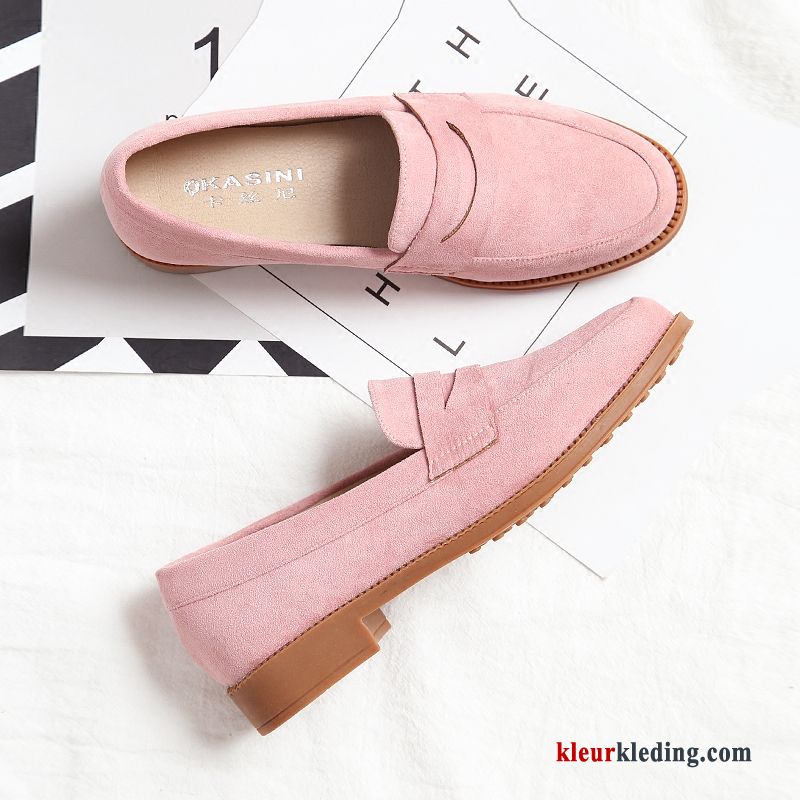 Mocassins Slip On Vrouwen Loafers Bootschoenen Vier Seizoenen Pumps Brits Herfst Dames Roze