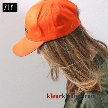 Nieuwe Trend Honkbal Hoed Zomer Dames Petten Letter Borduurwerk Oranje Oranje