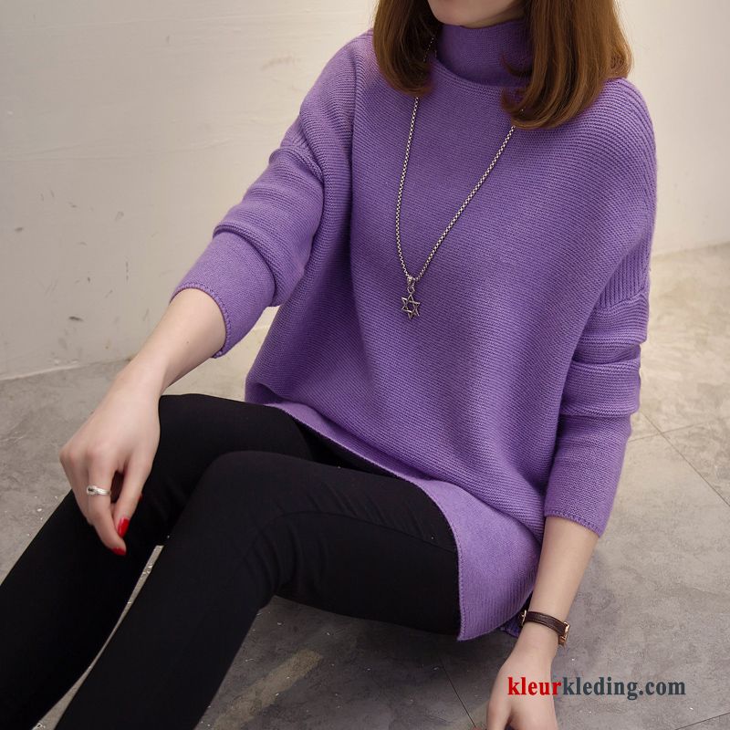 Onderhemd Dames Trui Losse Pullover Lange Mouwen Winter Purper