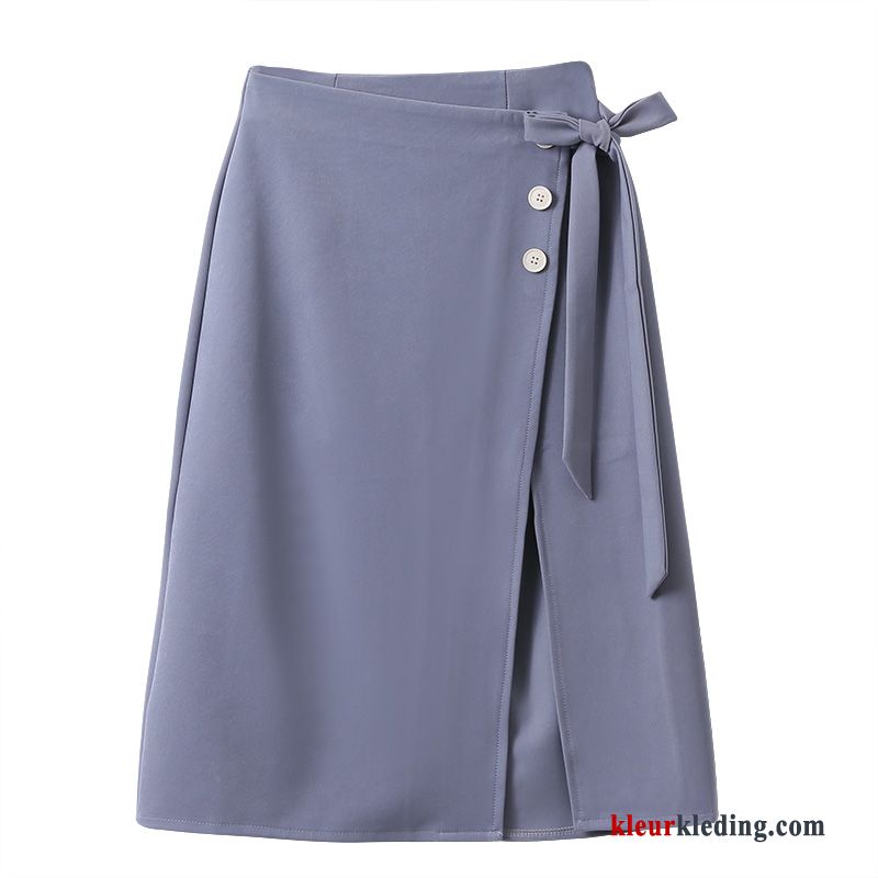 Rok Hoge Taille Lang Blauw Voorjaar Kant Dames Nieuw