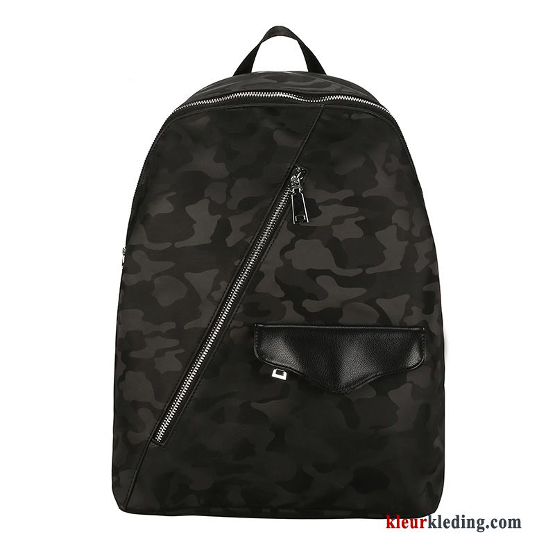 Rugzak Computer Tas Camouflage Groot Trend Schooltas Reizen Student Heren Zwart