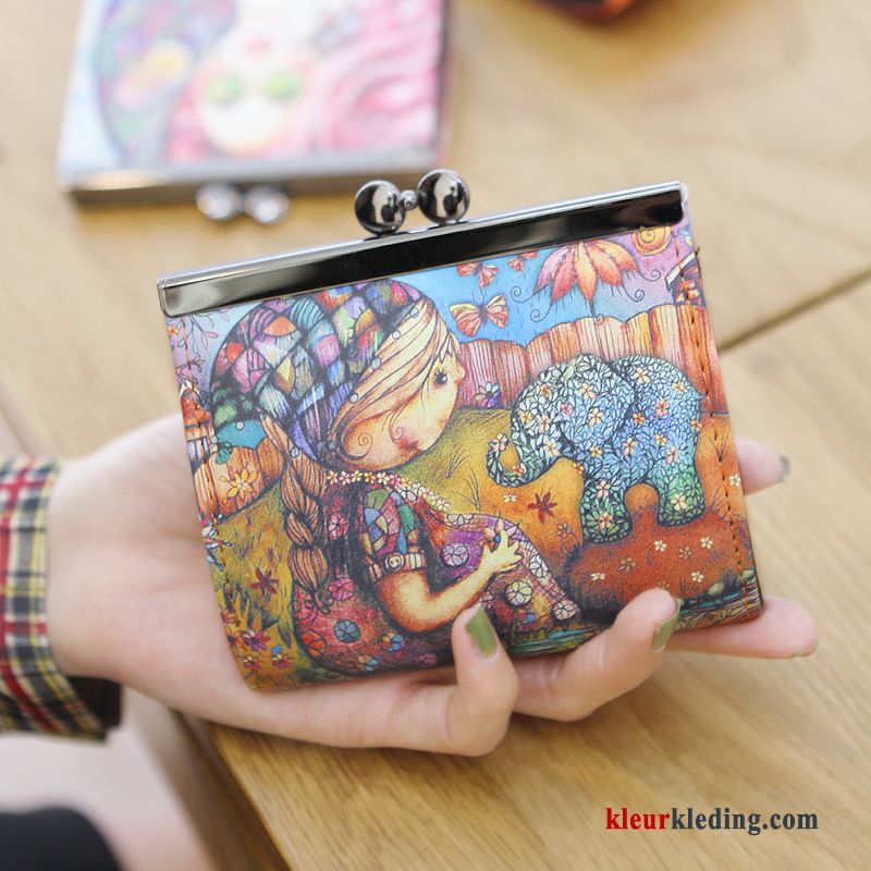 Schattig Portemonnee Cartoon Tas Mini Kleur Peren Bloemen Dames