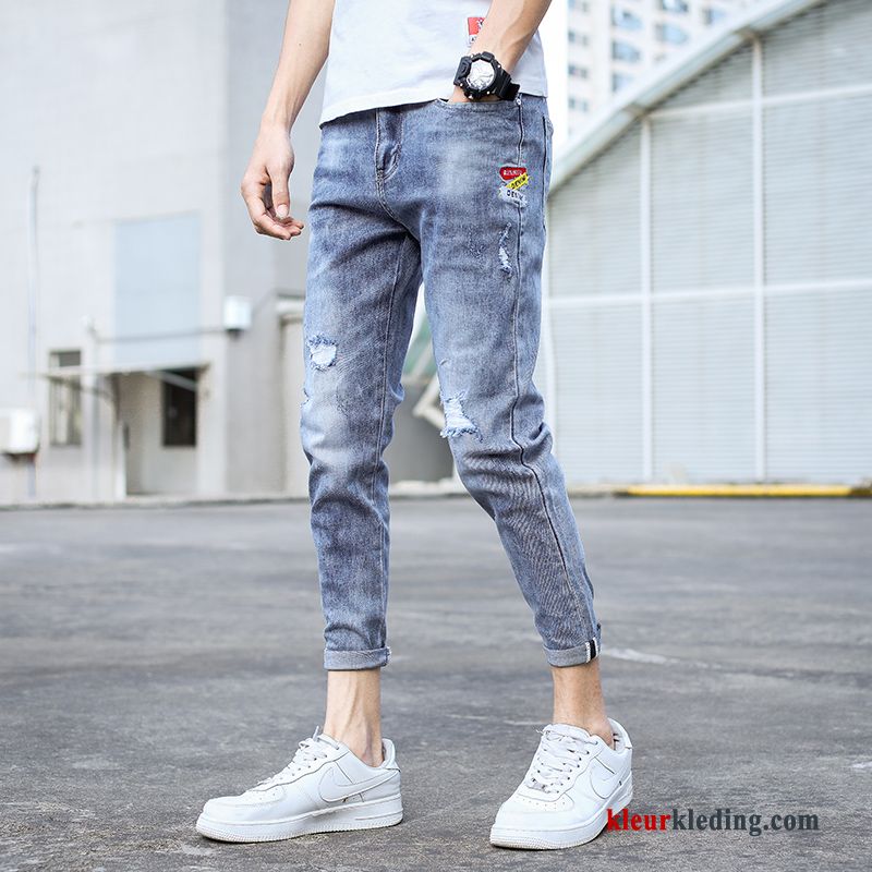 Slim Fit Heren Elastiek Potlood Broek Jeugd Mannelijk Trend Spijkerbroek Jeans