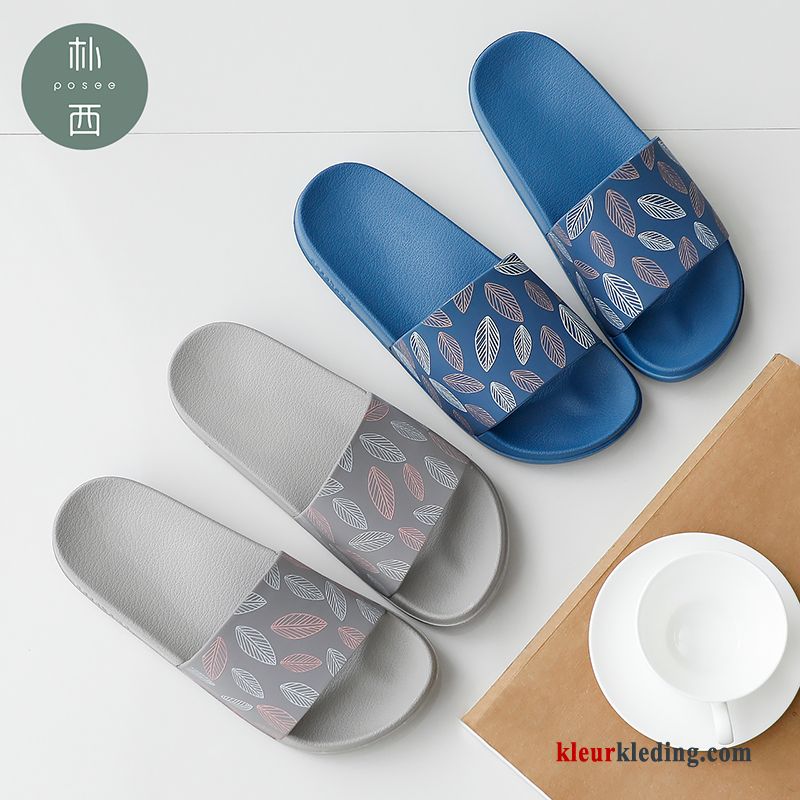 Slipper Badkamer Zomer Mannen Mode Lovers Bovenkleding Vrouwen Binnen Heren Blauw