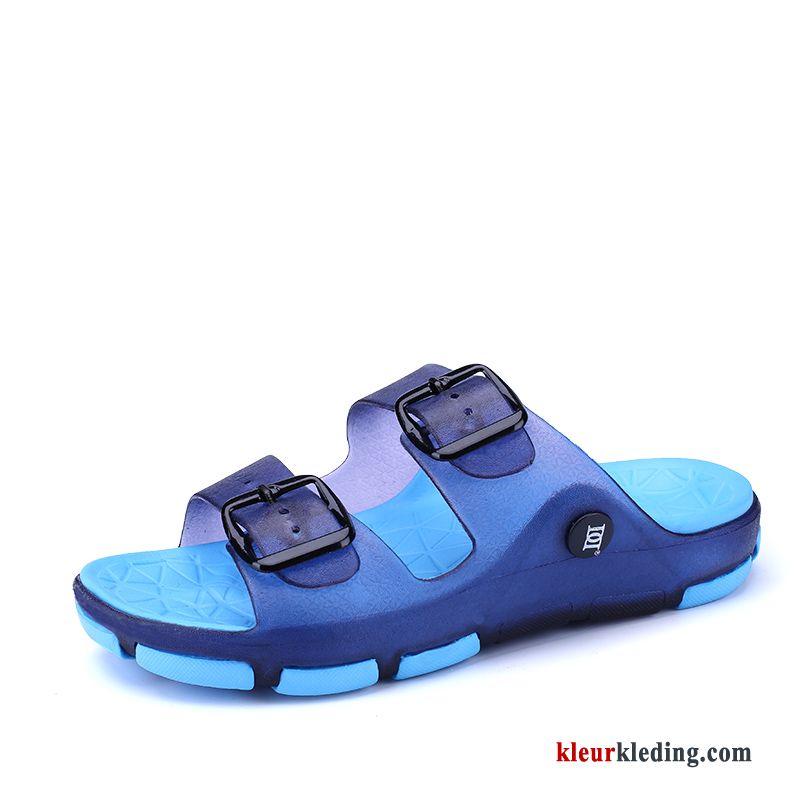 Slipper Schoenen Trend Pantoffels Mannen Antislip Mode Zomer Binnen Heren Blauw