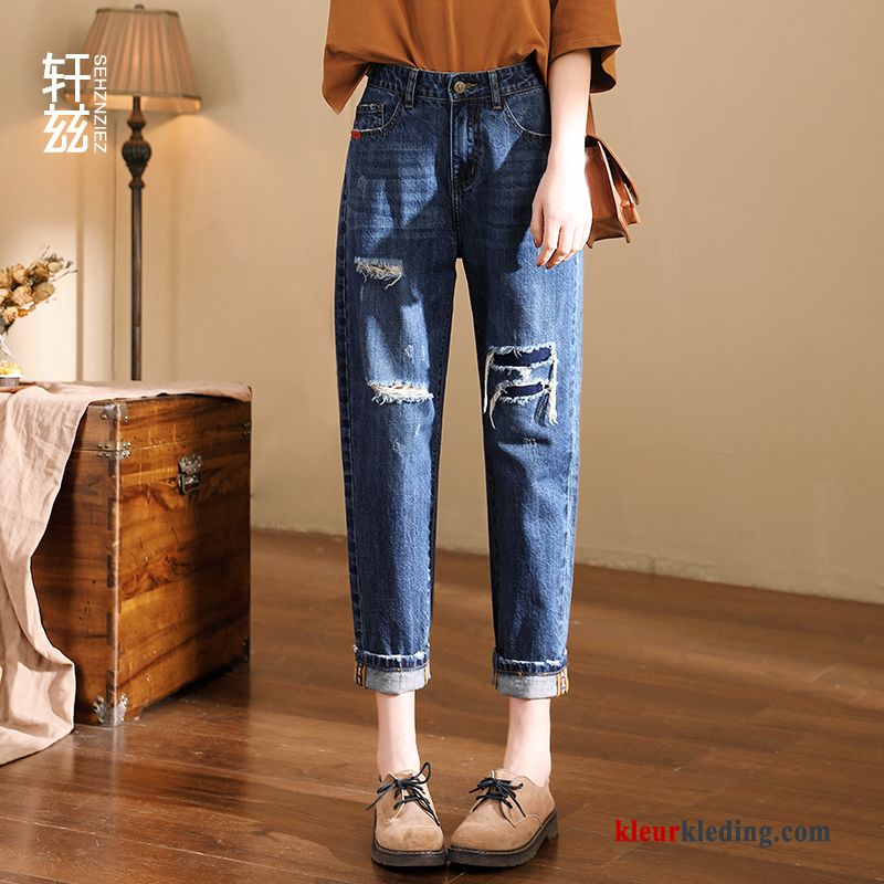 Spijkerbroek Jeans Gaten Trend Nieuw Losse Dunne Voorjaar Dames