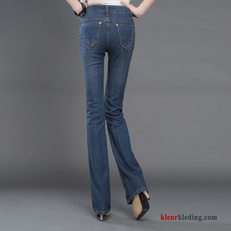 Spijkerbroek Jeans Grote Maten Trend Lange Blauw Dames Denim Flare Broek