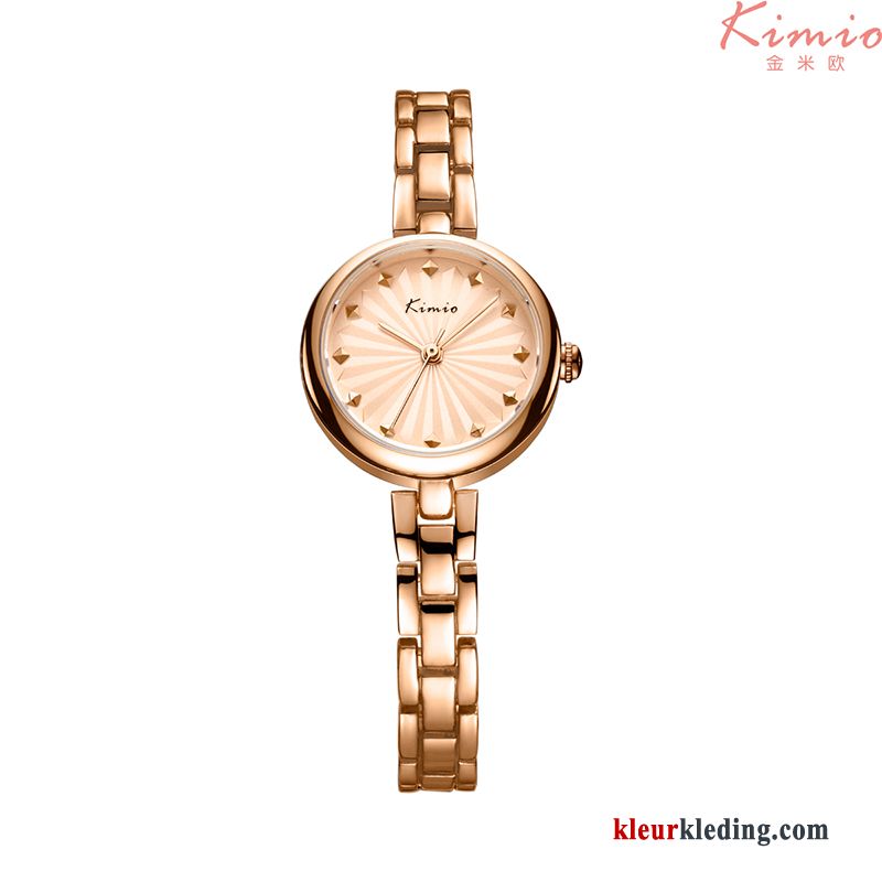 Vers Armbanden Mode Waterdicht Horloge Dames Eenvoudig Mini Gouden Beige