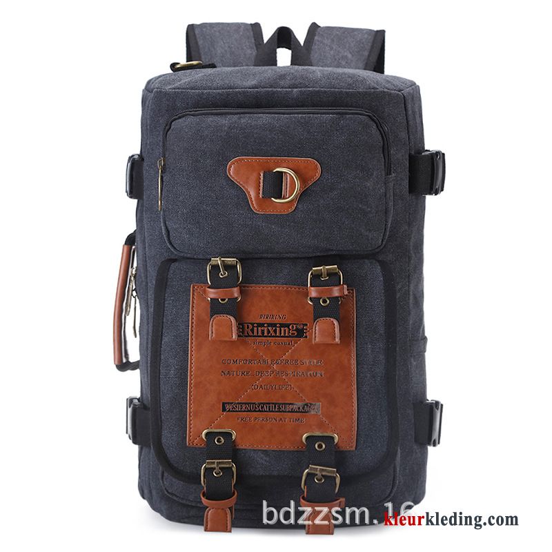 Wandelrugzak Tas Rugzak Canvas Multi-purpose Nieuw Alpinisme Heren Trend Zwart