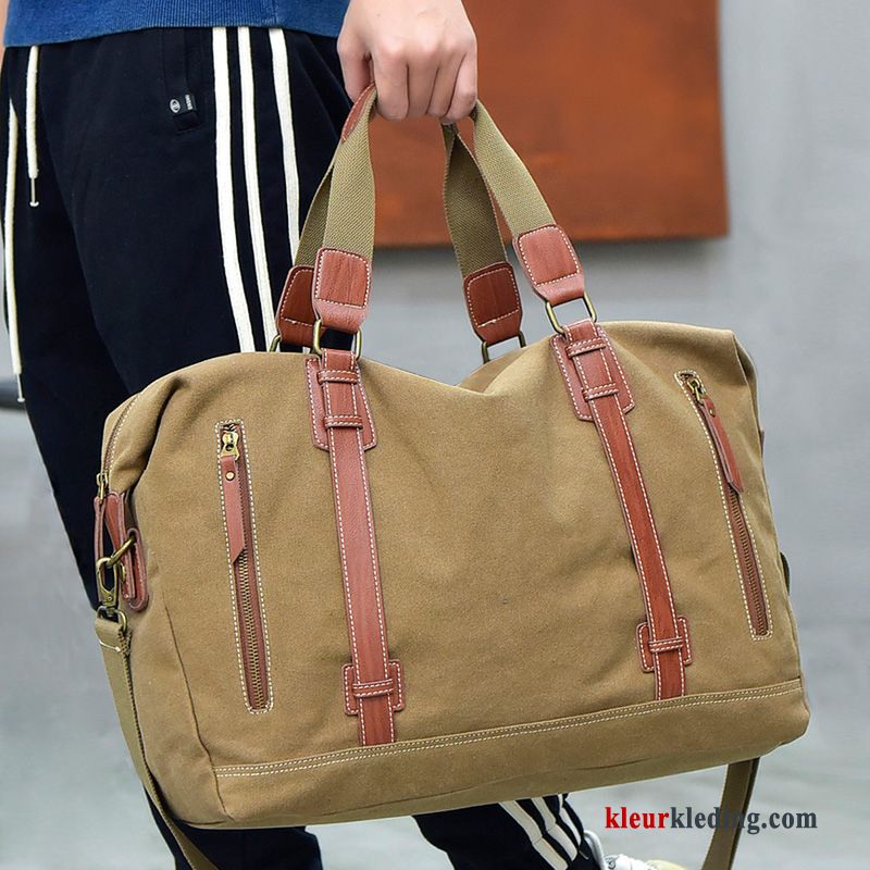 Wandelrugzak Trend Canvas Reizen Grote Capaciteit Tas Casual Dames Grote Tas Heren Bruine