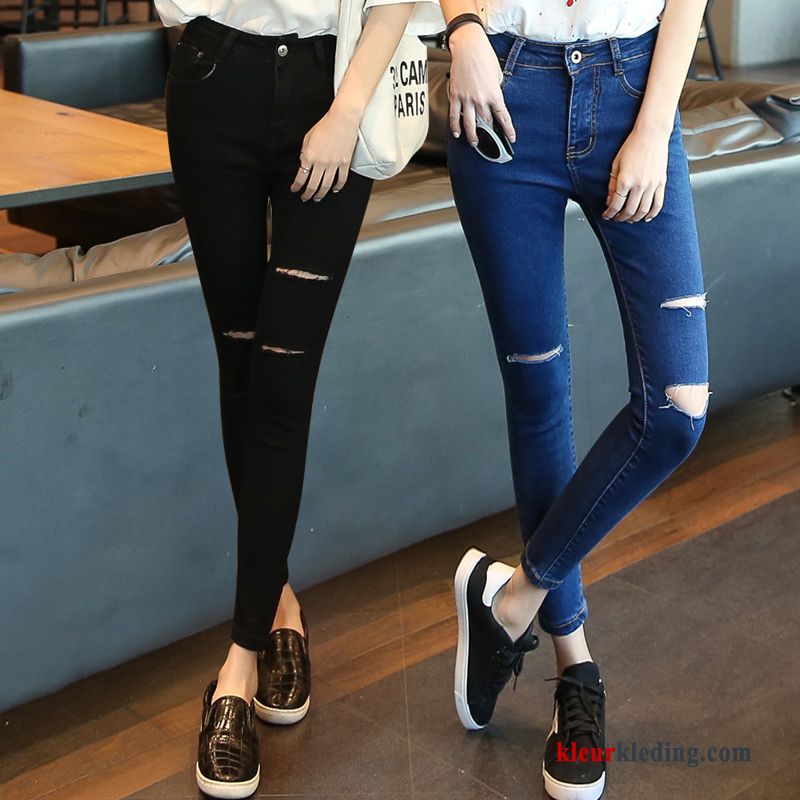 Zwart Elastiek Nieuw Dames Dunne Trend Spijkerbroek Jeans Potlood Broek