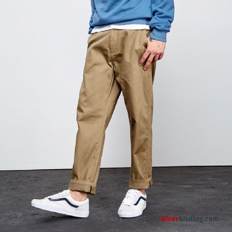 2018 Cargo Broek Nieuw Khaki Herfst Rechtdoor Casual Broek Losse Heren