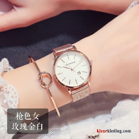 2019 Elegante Lovers Dames Student Waterdicht Horloge Trend Gouden