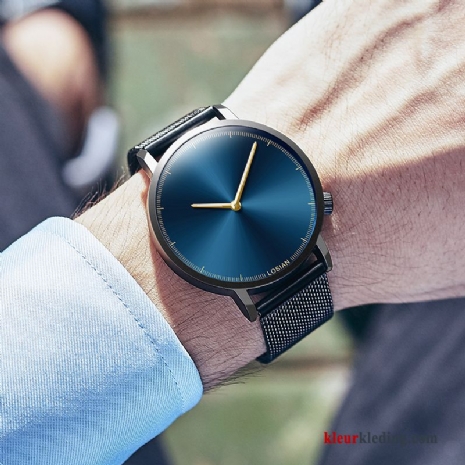 2019 Heren Echte Student Quartz Horloge Sport Eenvoudig Nieuw Zwart Marineblauw
