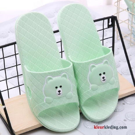 Binnen Plateauzool Pantoffels Badkamer Lovers Winter Mannen Vrouwen Dames Groen