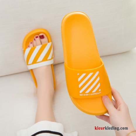 Binnen Slippers Zomer Vrouwen Badkamer Pantoffels Bovenkleding Antislip Dames Geel