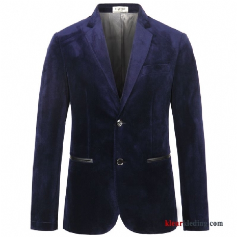 Blazer Bedrijf Grote Maten Heren Casual Mannelijk Blauw Vet Winter Kleding