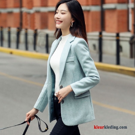 Blazer Dikke Elegante Dames Nieuw Groen Casual Voorjaar Pak Jasje