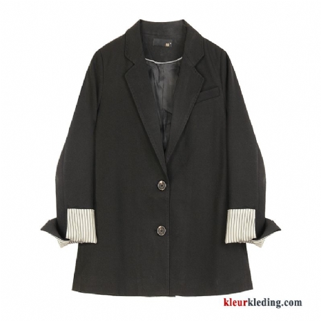 Blazer Nieuw Trend Casual Mouw Verbinding Herfst Streep Dames