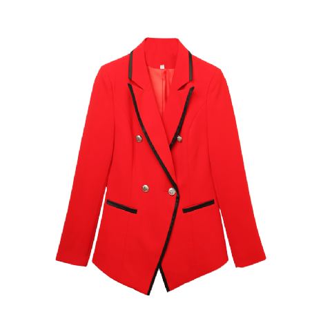 Blazer Rood Pak Jasje Elegante Herfst Cargo Mini Mode Dames