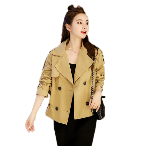 Blazer Trenchcoat Kort Cargo Voorjaar Dames Mini Trend Pak Jasje