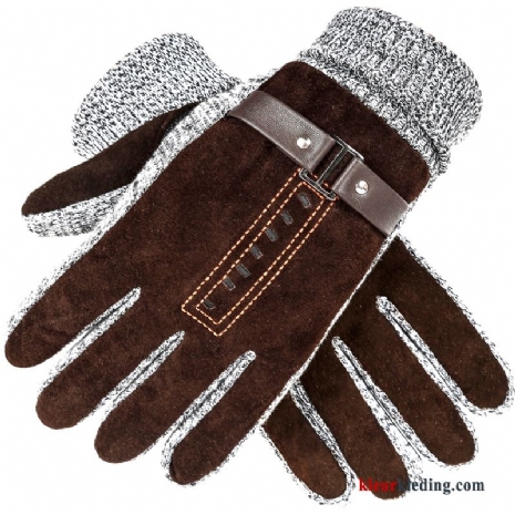 Blijf Warm Touchscreen Handschoen Heren Pluche Winter Bruin Koude