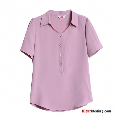 Blouse Nieuw Dames Zomer Roze Chiffon Trend Jasje Casual