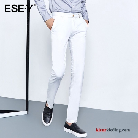 Broek Bedrijf Slim Fit Jeugd Casual Broek Heren Trend Wit