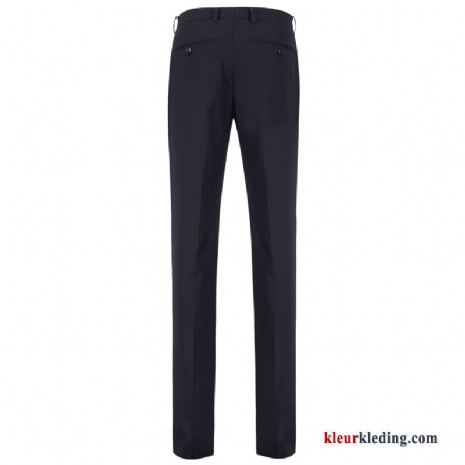 Broek Geklede Slim Fit Mannelijk Pak Zwart Heren Blauw Bedrijf