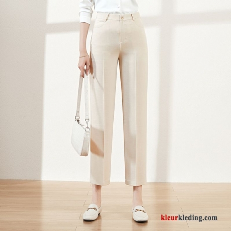 Broek Rechtdoor Voorjaar Dames Casual Dunne Nieuw Harlan Pak Beige